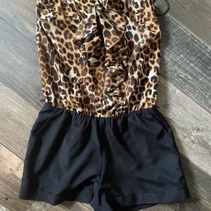 Leopard romper by Express with sash